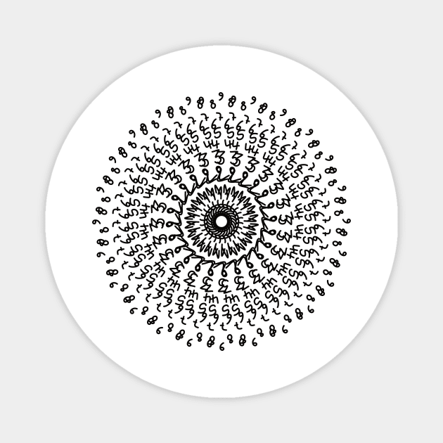 Mandala dotted numbers Magnet by TATOH